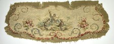 Antique French Aubusson Tapestry Sofa Panel Pastoral Animal Fable Scene 78”x31” picture