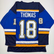 Autographed/Signed Robert Thomas St. Louis Blue Jersey Beckett BAS COA picture
