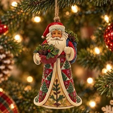 Vintage Jim Shore Pinecone Santa Ornament 6001506 Heartwood Creek 2018 - 5