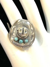 Navajo Handmade Cowboy Hat Ring by Artist Bobby Platero / Running Bear picture