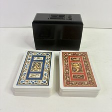 Vintage KEM Harvest Double Deck Plastic Playing Cards W/Case No Jokers *READ* picture