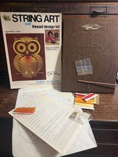 Owl String Art Thread Design Kit w Box - 9” X 12”  Open Door Signature - Vtg MCM picture