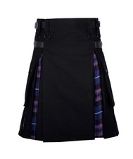 Highland Redstone Women's Hybrid Utility Kilt Black Purple Size 10 Scotland NWT picture