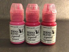 Perma Blend Pink Lip MINI TRIO SET of 3 Pigments Tattoo Ink 0.5 oz Each BB 9/28 picture