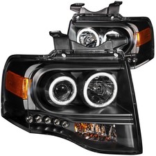 ANZO For 2007-2014 Ford Expedition Projector Headlights With Halo Black – Fits picture