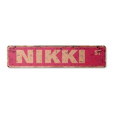 NIKKI Vintage Street Sign Childrens Name Room| Indoor/Outdoor picture