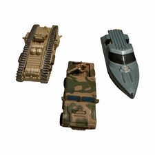 Lot Of 3 Micro Machines: Traxcon Raider, James Bond Boat, Indiana Jones Tank picture