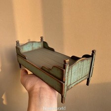 Royal European Bed Dollhouse Miniature Furniture Castle 1/12 Scale Unfinished picture