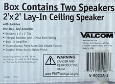 Valcom VECTLA-2 Lay-In Ceiling Speakers 2'x2' (with Backbox) picture