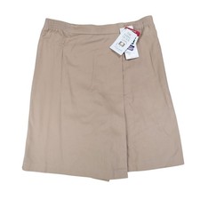 Donnkenny Classics Skort Women 8 Vintage 90s Khaki Cotton Wrap Front Made in USA picture