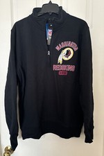 Starter Men's Large Washington Redskins NFL Black Fleece Quarter-Zip Sweatshirt picture