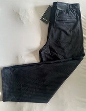 Lululemon Daydrift Relaxed Fit Pleated Trouser Pants pinstripe Blk /why- XL picture