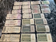 1923-1929 GERMAN PAPER MONEY CIRCULATED SET OF 24 REICHSMARKS BANKNOTES picture