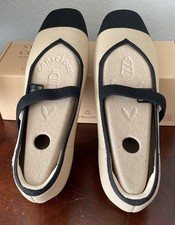 Vivaia Margot Mary Jane Nude Black Flat Shoes Women Size 39.5 M Buckle Straps picture