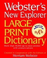 Webster's New Explorer Large Print Dictionary - Hardcover - GOOD picture