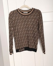 Fendi FF Logo Brown Long Sleeve Sweater Pre-owned picture