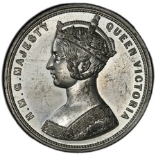 GREAT BRITAIN Gothic Victoria 1862 white metal Medal / PCGS SP-62 picture