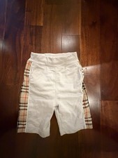 Burberry Boys Shorts 8Y 128cm White Nova Check Plaid Side Panel London England picture