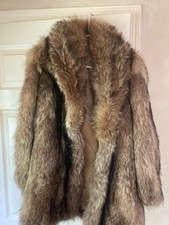 Genuine Raccoon Fur Coat (Tanuki/Raccoon Dog) – Size 38 - Excellent Condition picture