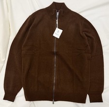 Brunello Cucinelli Full Zip Up Cashmere Sweater Men Size 54 XL Cardigan Brown picture