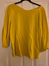 EUC LOFT Women's Yellow Long Sleeve Blouse Size M picture