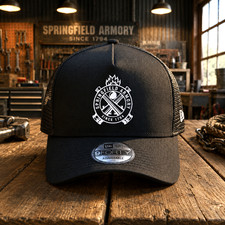 Springfield Armory Embroidered Black Mesh Trucker Hat Adjustable Cap picture