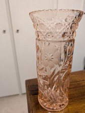 1916 EAPG McKee Glass #410 Beacon Innovation Series HTF Pink Depression Vase picture