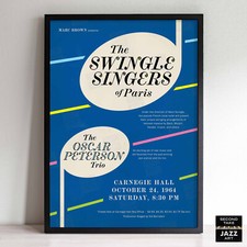 The Swingle Singers - Oscar Peterson Trio jazz poster - Carnegie Hall - 1964 picture