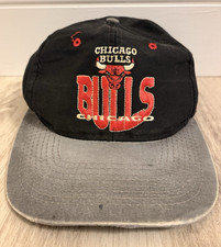 VTG 90s Chicago Bulls Hat Baseball Cap NBA Basketball The Game Snapback Hat Fade picture