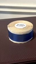 Vintage French Beaute de Paris Rayon Ribbon Blue Flash 25M Original Spool France picture
