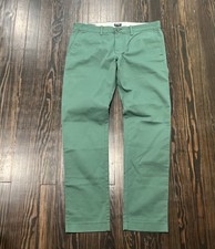 J. Crew Flex Chino Pants Men’s 33 x 32 Slim Green Cotton NEW picture