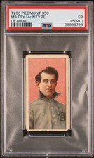 1909-11 T206 Piedmont 350 Matty Mcintyre Detroit PSA 1.5 MC picture