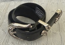 VINTAGE   Brighton Women’s Womens Black Croc Belt S 24503 Silvertone Buckle picture
