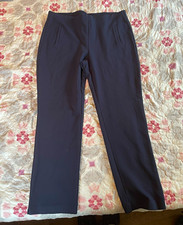 Chico's Women's Navy Pull-On Dress Pants 2.5 regular Size 14 Straight  Stretch picture