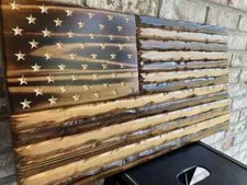 Antique Distressed Style American Flag, Rustic Flag, Betsy Ross, Wooden Gift picture