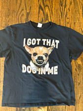 TNT Men’s L Black Cotton Crew Neck Short Sleeve Funny Dog Graphic T-Shirt picture