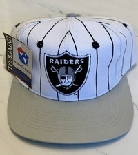 Vintage LA Raiders Pinstripe Snapback Hat Universal Headwear NWT Deadstock picture