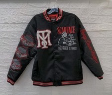 New Reason Scarface The World Varsity Jacket Black/Red Size XL picture