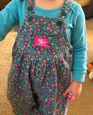 90s Vintage Baby B'gosh Floral Denim Overall  picture