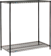 Black Epoxy, 2 Tier, Wire Shelving Starter Unit, 72