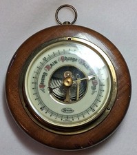 Vintage Stellar Aneroid Wall Barometer Wood Brass West Germany Tested Working  picture