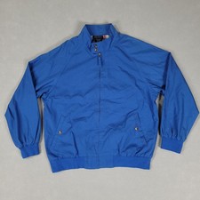 John Blair Harrington Jacket Mens Large Blue Classic Fit Poly Cotton 610967 picture