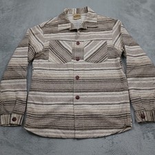 Railcar Fine Goods Shirt Mens Medium Brown Striped Flannel Button Up USA picture