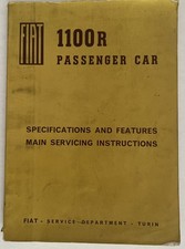Fiat Workshop Manual Book 1100 R Passenger Car Turin Genuine OEM picture
