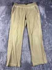 Real Fair Trade Maggie's Organics Pants Women Large Green High Rise Straight Leg picture