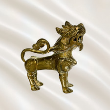 Vintage Chinese Bronze Foo Dog Pixiu Guardian Lion Figurine Statue picture