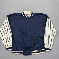 Vintage Wilson Jacket Mens L Blue Striped Bomber Lightweight Taiwan Sports picture