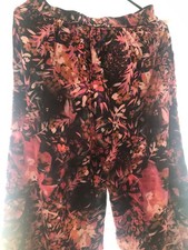 Anthropologie colette wide leg pants Black with Fall Splash cargo pockets sz 6 picture