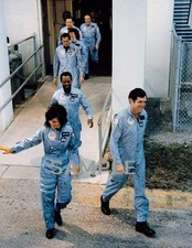 NASA CHALLENGER CREW Moments Before Boarding 8.5X11 PHOTO (180-A) picture
