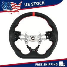 Sport Steering Wheel For 2012-2015 Honda Civic Gen 9th SI Full Leather D-Shape picture